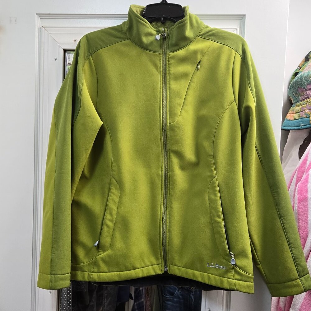 LL Bean Pathfinder Jacket, Green colorblock, Women's Large